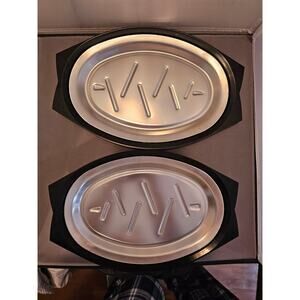 Lot of 2 Vintage Nordic Ware Platter Holder Steak/Fajita Server Plate 10B 510